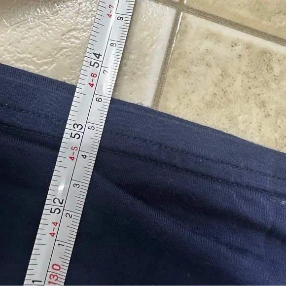 Stretchy Navy Off Shoulder Long Sleeve Maxi Dress Maternity Friendly Size L - Picture 10 of 10